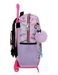 MOCHILA ADAP. 33CM. C/CARRO. KUROMI RETROPOP 2